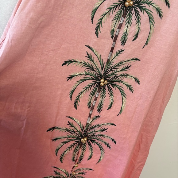 Mestiza New York Elliana linen blend ombre embroidered palm tree midi dress - Picture 7 of 10